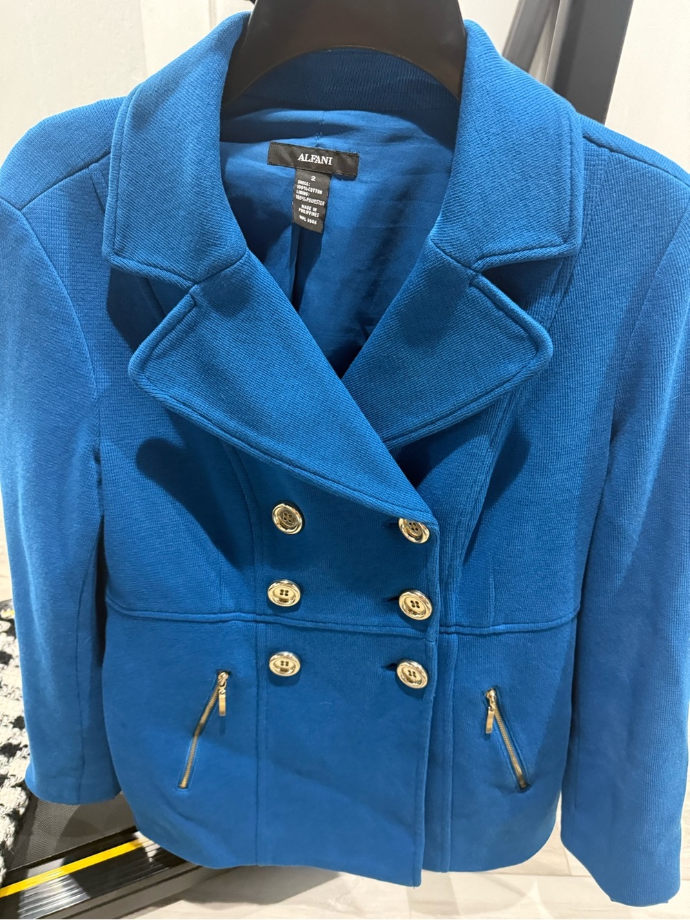 Women's Blue Tailored Jacket - Classic Button Back